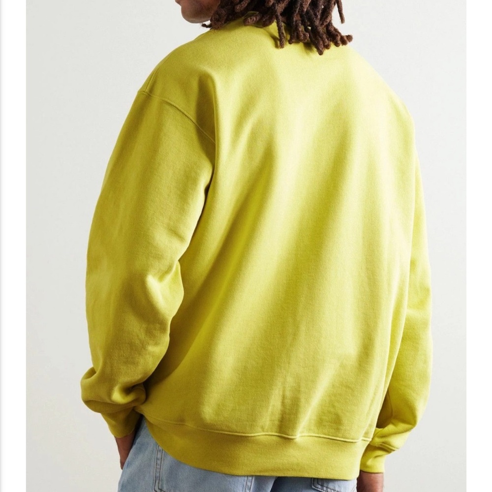 DIME Logo-Embroidered Cotton Jersey Crewneck Pullover Sweatshirt - Yellow - Picture 3 of 7